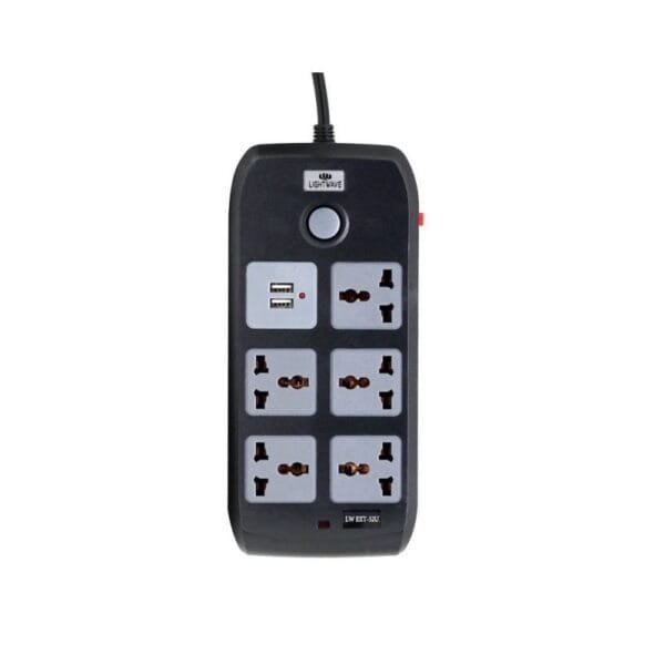 Lightwave EXT-52U Extension Socket – 3P / 5 Way + 2 USB (2.1A) / 3M Cable