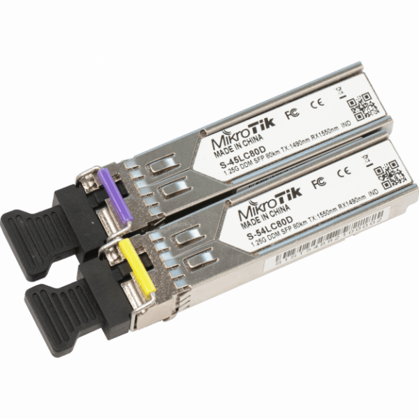 MikroTik S-4554LC80D 1.25G SFP Pair 80 km