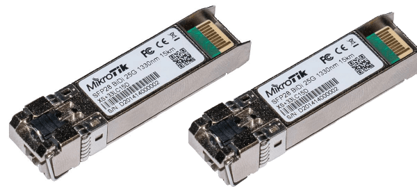 MikroTik XS+2733LC15D 25G BiDi SFP28 Transceiver Modules