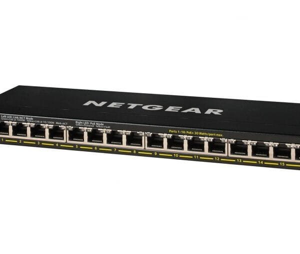 NETGEAR GS316P-100EUS 16-Port Gigabit Unmanaged Switch with PoE/PoE+