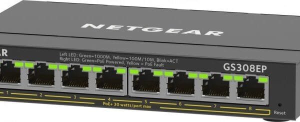 NETGEAR GS308EP-100PES 8-Port Gigabit Ethernet PoE Switch