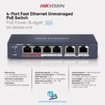 Hikvision DS-3E0106P-E/M 4Port Fast Unmanaged PoE Switch