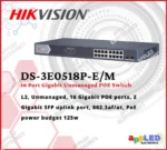 Hikvision DS-3E0518P-E 16Port Gigabit Unmanaged PoE Switch