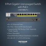 NETGEAR GS108LP-100EUS 8Port PoE/PoE+ GB Switch