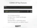 NETGEAR GSM4212P-100EUS M4250-10G2F-POE+ Switch