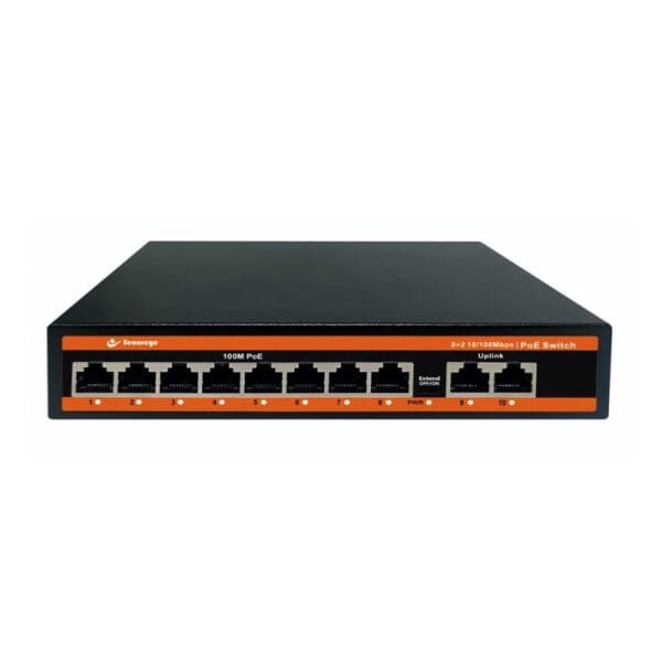 Secureye S-8FE-2GE-LD-NB 8Port 10/100 PoE Switch + 2 Gigabit Uplinks