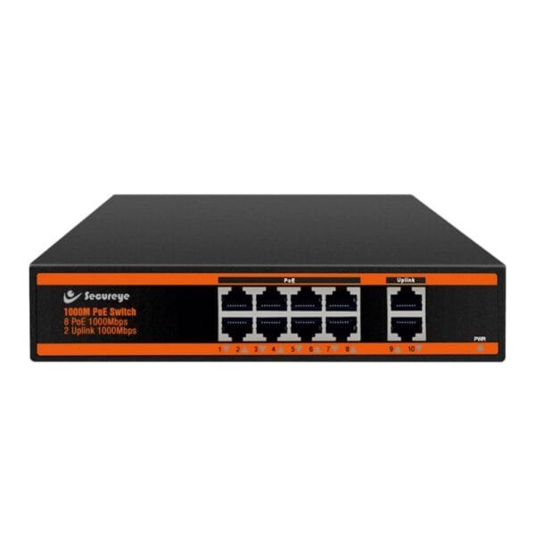 Secureye S-8GE-2UG-NB 8+2 Port Full Gigabit PoE Switch