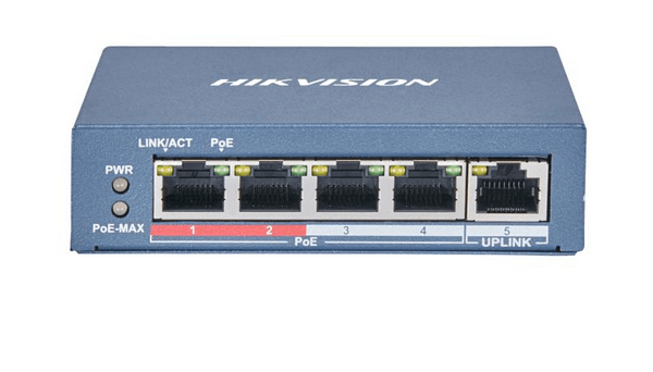 Hikvision DS-3E0105P-E(B) 4Port Fast Ethernet Unmanaged PoE Switch