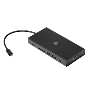 HP 11-in-1 Travel USB-C Multi Port Hub with 2x USB 3.0, HDMI, VGA - 1C1Y5AA