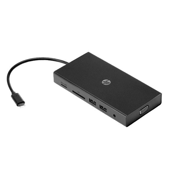 HP 11-in-1 Travel USB-C Multi Port Hub with 2x USB 3.0, HDMI, VGA - 1C1Y5AA