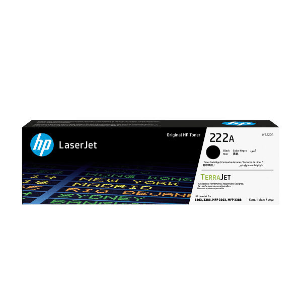 HP 222A Black Original LaserJet Toner Cartridge - W2220A