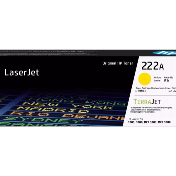 HP 222A Yellow Original LaserJet Toner Cartridge - W2222A