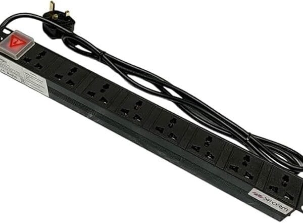 8-Way PDU Aluminum 1.5U Rackmount UK Plug