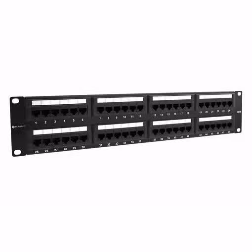 APKR Cat 6 48-Port Patch Panel Loaded 19-Inch 2U
