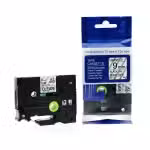 Brother Compatible TZC-s121 9mm Black on Clear Extra Strength Laminated Tape
