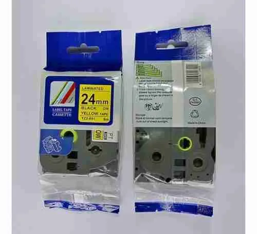 Brother TZ2-651 24mm Black on Yellow Label Tape