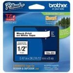 Brother TZe-231 Laminated Label Tape Cartridge, 12mm x 8m, Black on White BrotherLabelCartridges