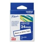 Brother TZe-251 24mm Black on White Laminated Label Tape TZ2-251