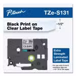 Brother WZC-s131 12mm Black on Clear Laminated Label Tape