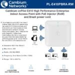 Cambium cnPilot e410 802.11ac Wave 2 2x2 MU-MIMO Indoor Access Point e410