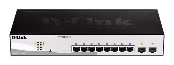 D-Link DGS-1210-10P 8-Port Gigabit PoE+ Smart Managed Switch with 2 SFP Slots