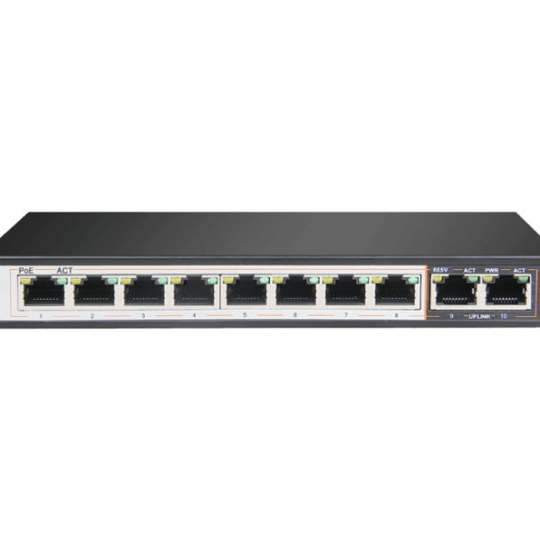 D-Link DGS-F1010P-E 10-Port Gigabit PoE Switch with 8 PoE Ports and 2 Uplink Ports