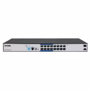 D-Link DGS-F1210-18PS 16-Port Gigabit PoE+ Smart Managed Switch 2-SFP