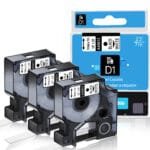 Dymo 45013 Compatible Label Tape, Black on White, 12mm x 7m 45013