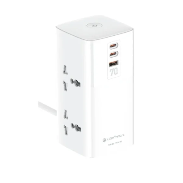 Lightwave EXT-42C1U-3P Extension Socket 4-Way 2xUSB-C 1xUSB-A 3m