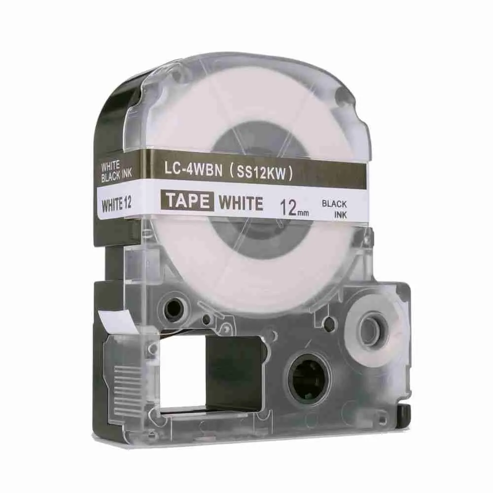 Epson-12mm-Black-on-White-label-tape-SS12KW-compatible-1-1 Epson LabelWorks Cartridges 12mm-24mm Industrial Grade Tape