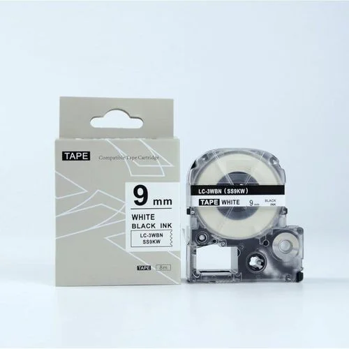 Epson SS9KW 9mm x 8m Black on White Label Tape