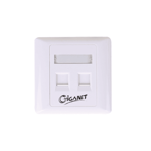 Giganet Dual Faceplate 86x86mm Shuttered White