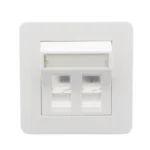 Giganet Dual Faceplate 86x86mm Shuttered White GIGANETDUALFACEPLATE