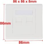 Giganet Dual Faceplate 86x86mm Shuttered White GIGANETDUALFACEPLATE