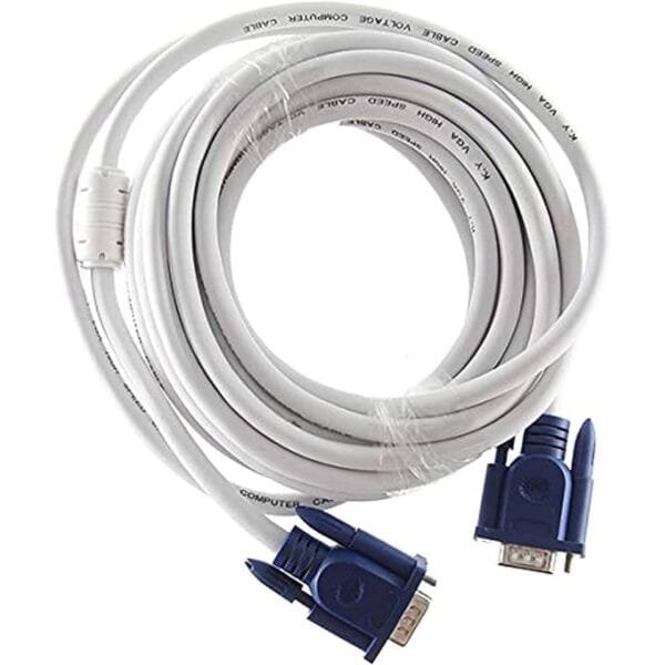 High-Density VGA Cable 15M Male-to-Male White