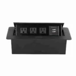 Nexa Black Pop-up Multifunction Socket, 2x Universal, HDMI/VGA/USB-C/CAT6