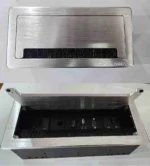 Nexa Multifunction Flip-up Socket 2x Universal Sockets HDMI VGA CAT6 Silver