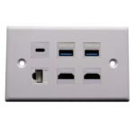 Nexa Multifunction Slide Cover Socket, 2x HDMI, CAT6, USB-C/A Electricals-ceeb3c7d0870