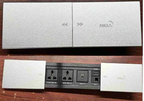 Nexa Multifunction Slide Cover Socket, 2x Universal, HDMI, CAT6, USB-C/A