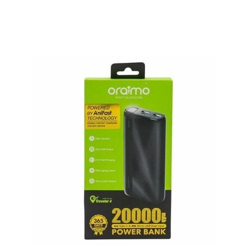 Oraimo OPB-P204D 20000mAh PD Powerbank with Dual Output Fast Charging