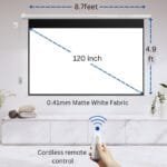Professional Series 120-inch Electric Projector Screen 16:9 4K Matte White Projector Screen-0364173cbf39