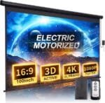 Universal 100-inch Electric Wall Projector Screen, 4:3 Ratio, Motorized Projector Screen-d0781d7cd732