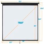 Universal 120-inch Manual Projector Screen, 4:3 Ratio, Matte White Gain 1.1 Projector Screen-243a9dc508ff