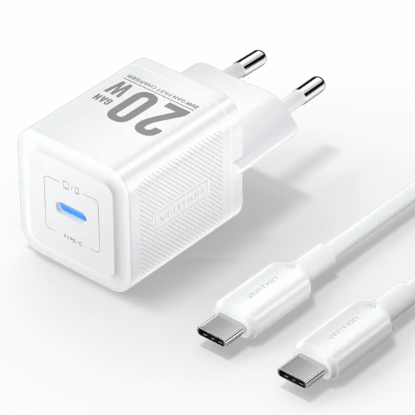 Vention FEPB0-UK 20W GaN USB-C Charger UK Plug