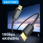 Vention 15M HDMI Cable, 4K UHD, Gold-Plated Connectors, Black AAGBN