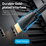 Vention 15M HDMI Cable, 4K UHD, Gold-Plated Connectors, Black AAGBN