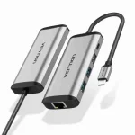 Vention TGDHB 5-in-1 USB-C Docking Station, 3x USB 3.0, Gigabit Ethernet, 100W PD