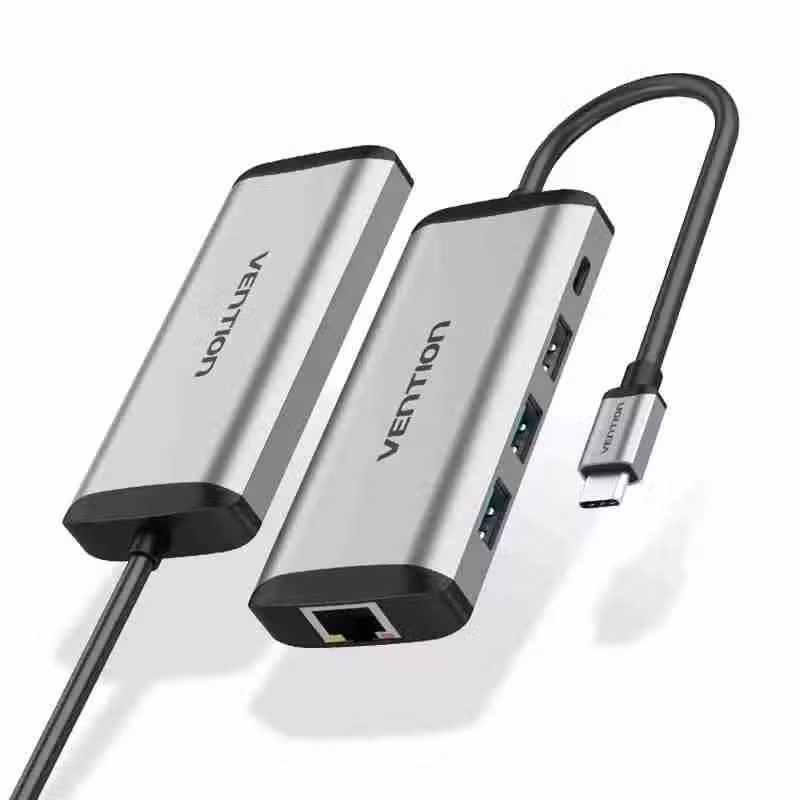 Vention TGDHB 5-in-1 USB-C Docking Station, 3x USB 3.0, Gigabit Ethernet, 100W PD