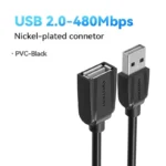 Vention USB 3.0 Extension Cable A Male to A Female 1m Black PVC CBHBF