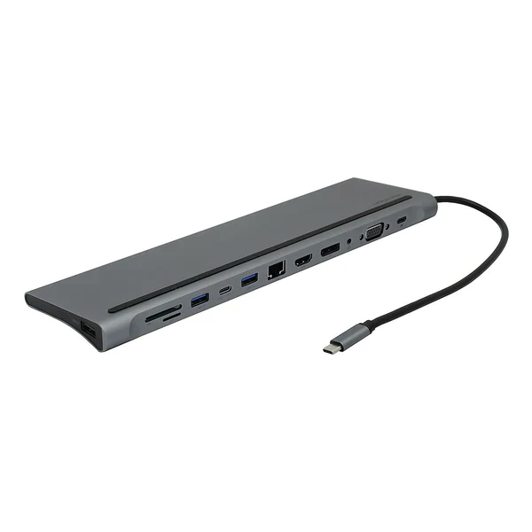 Vention 12-in-1 USB-C Docking Station - DP/HDMI/VGA, 100W PD, Gigabit Ethernet